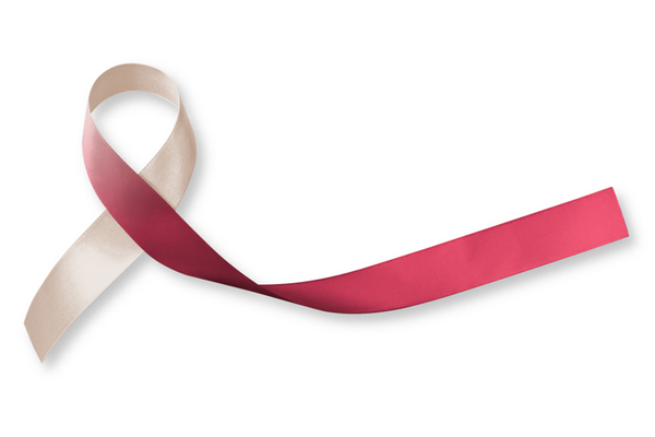 Red ribbon for bringing awareness to oral cancer